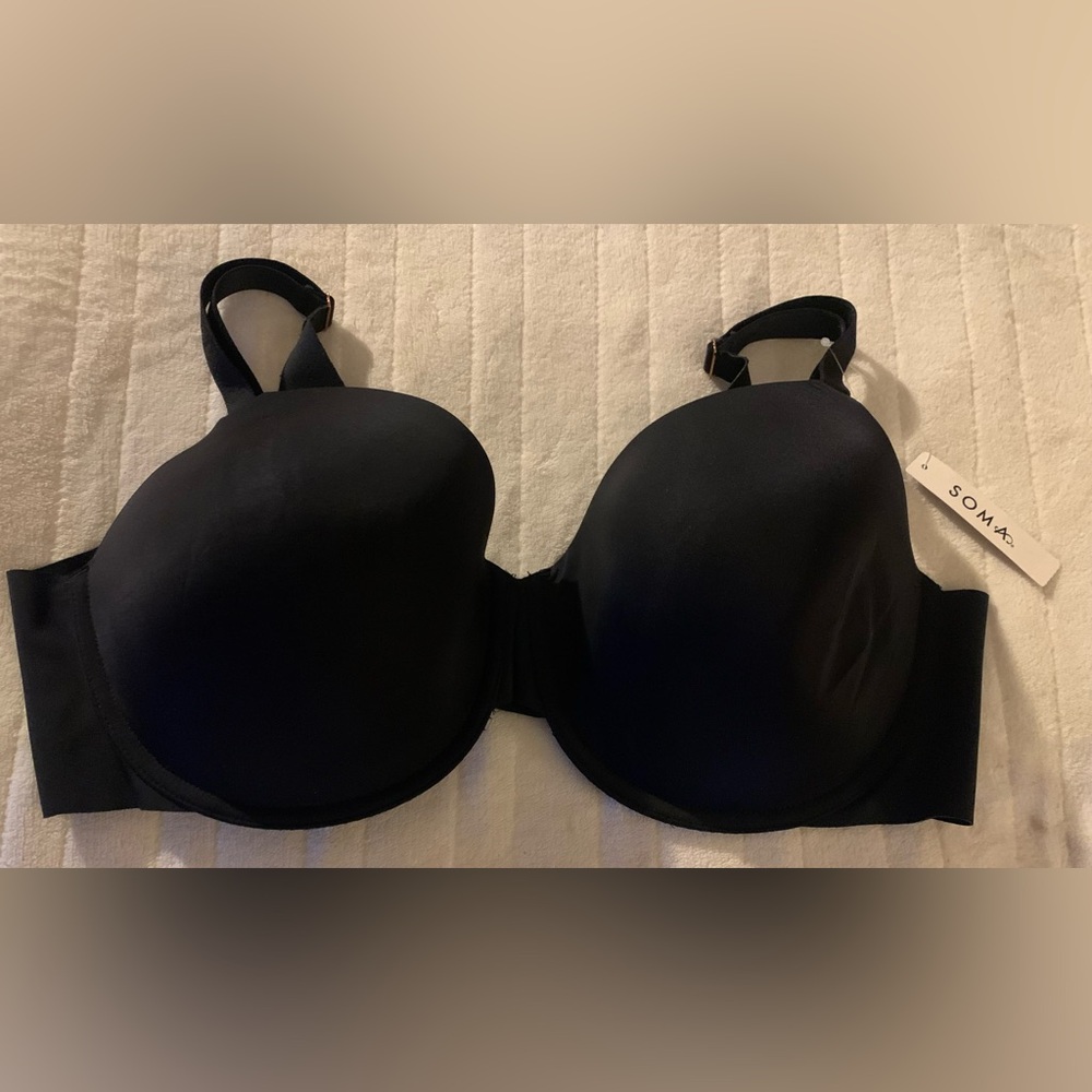 Soma Vanishing 360 Perfect Coverage Black Women's Bra 40D NWT